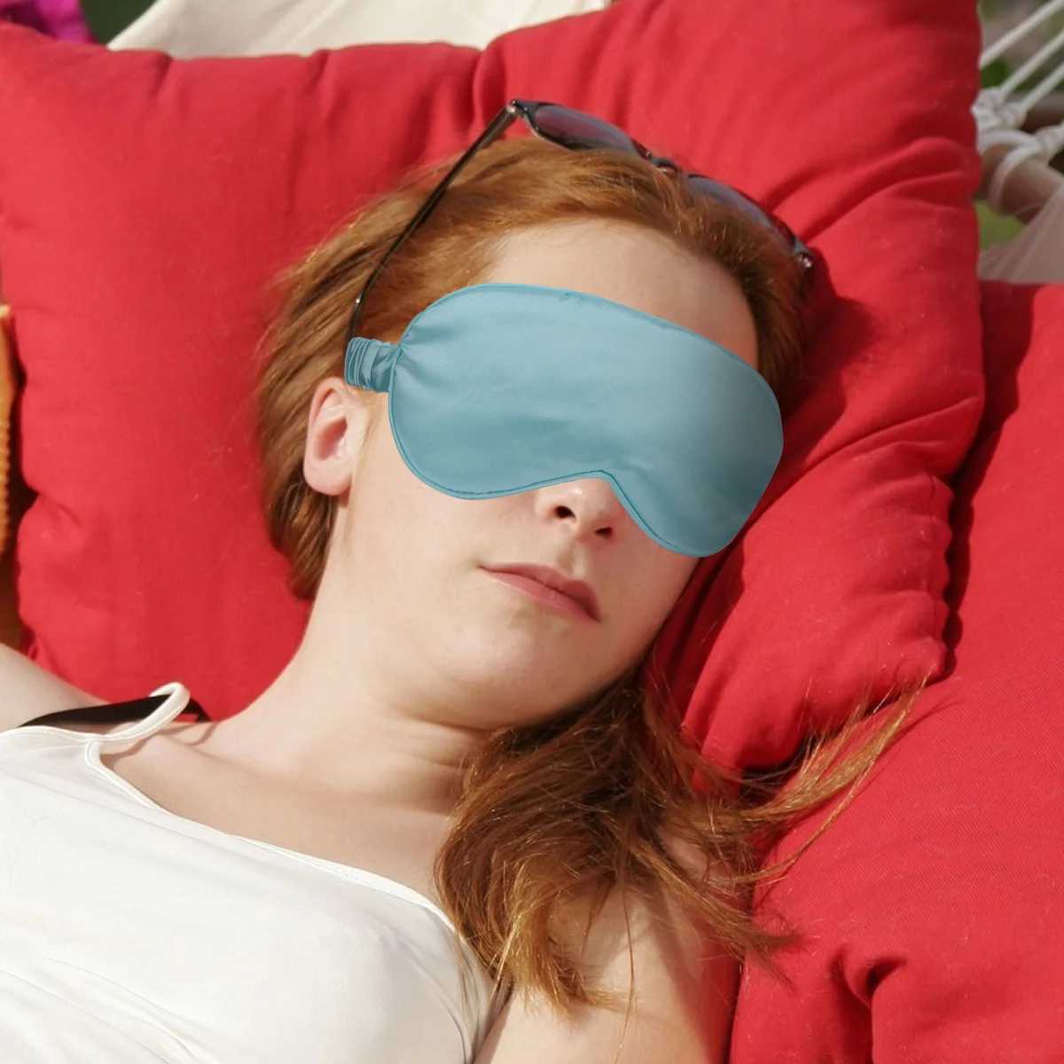 2 Pcs Eye Mask Silk Sleep Double-sided Satin Shading Eyepatch Goggles Black EyeshadeXJ250103