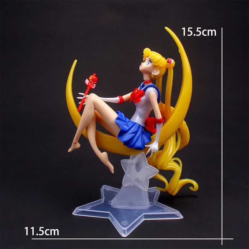 15cm Cute Anime Sailor Moon Tsukino Usagi PVC Figurine Action Figure Toy Doll Cake Decoration Collection Home Desktop Model GiftXJ250103