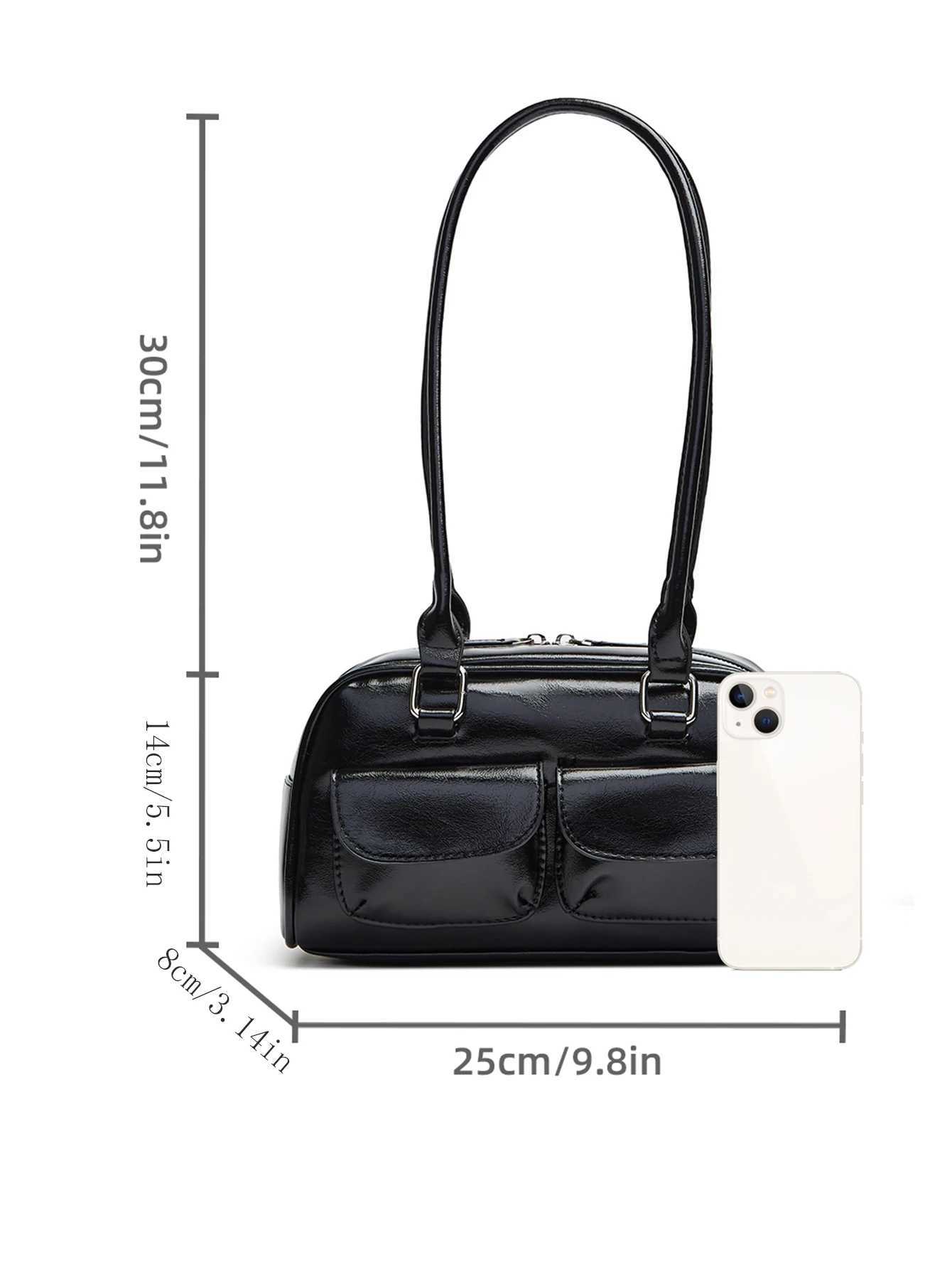 Lux Trendy Street Standoil Korean designer bowling box handbag for Wenboste handbag Pu leather bag Fem accessories Y240102