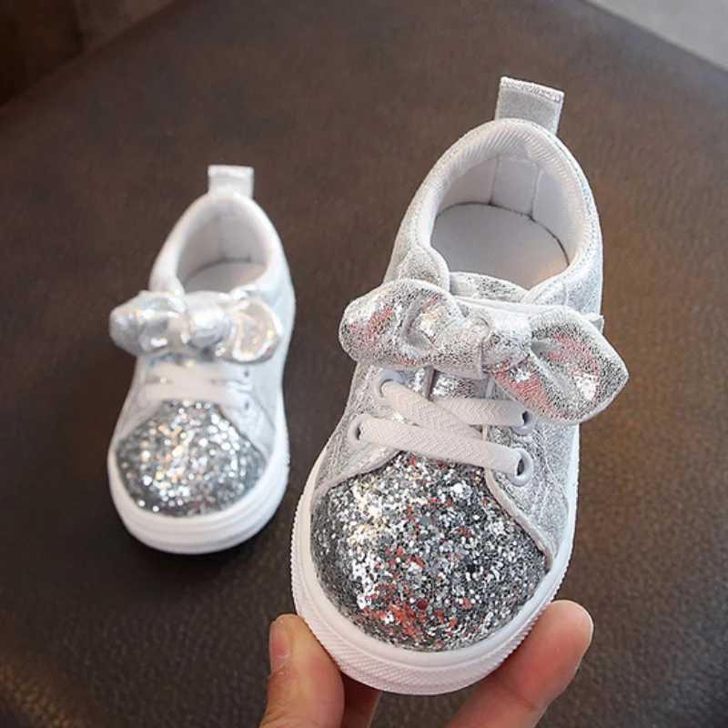 Flash solid color shoes childrens casual sports shoes spring childrens apartment bow Korean fashion girls sports shoes CSH1080 M250103
