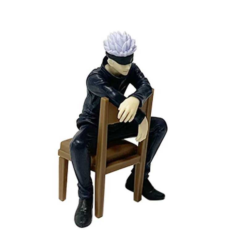11CM Gojo Satoru Anime Jujutsu Kaisen Figure Satoru Gojo Rest Time Sitting Position Comes With Stool Gift Toy Action Figure PVCXJ250103