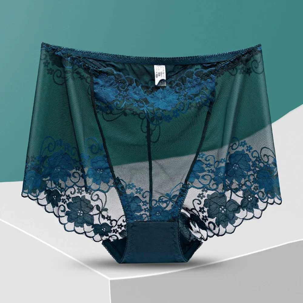 Plus Size Women Panties High Waist Sexy Underwear Fat Mother Lace Transparent Briefs Fashion Solid Seamless Underpants Fast SendXJ250103
