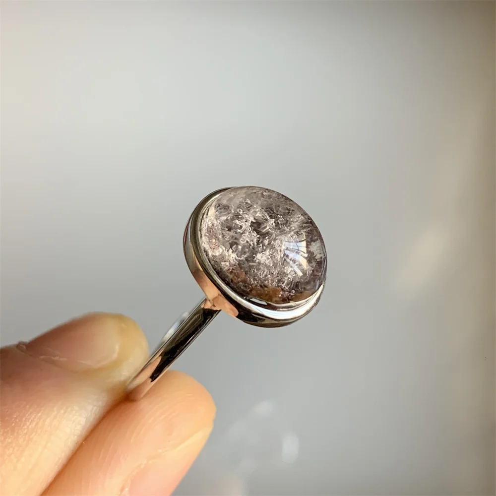 Natural quartz womens ring garden quartz treatment beads real crystal 925 silver jewelry magic natural landscape quartz 250102