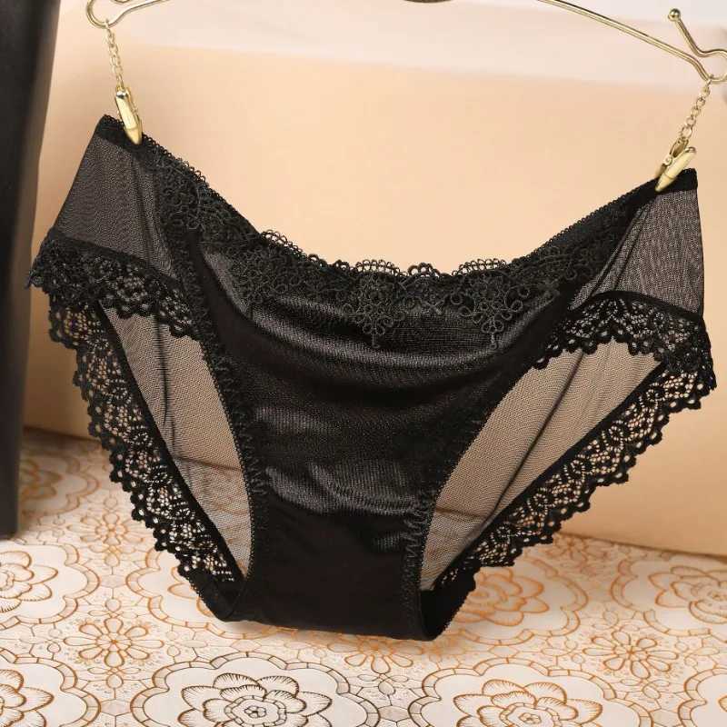 Ladies Lace Fashion Briefs Transparent Thin Underpants Cotton Crotch Low Waist Panties Intimates Elasticity Breathable LingerieXJ250103