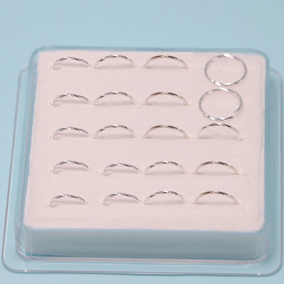 20pcs/pack 925 Sterling Silver Twist Nose Ring Cartilage Tragus Helix Lip Body Piercing Jewelry 6mm 8mm 10mm 250103