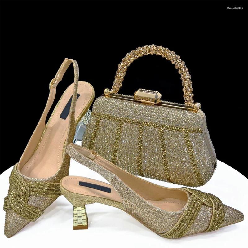 Dress Shoes Fashion Design Italian High Heels And Bags Set Woman Peep Toe Bag To Match For Evening