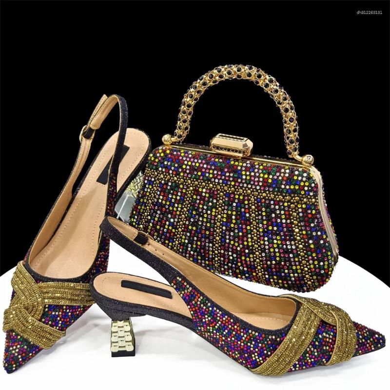 Dress Shoes Fashion Design Italian High Heels And Bags Set Woman Peep Toe Bag To Match For Evening