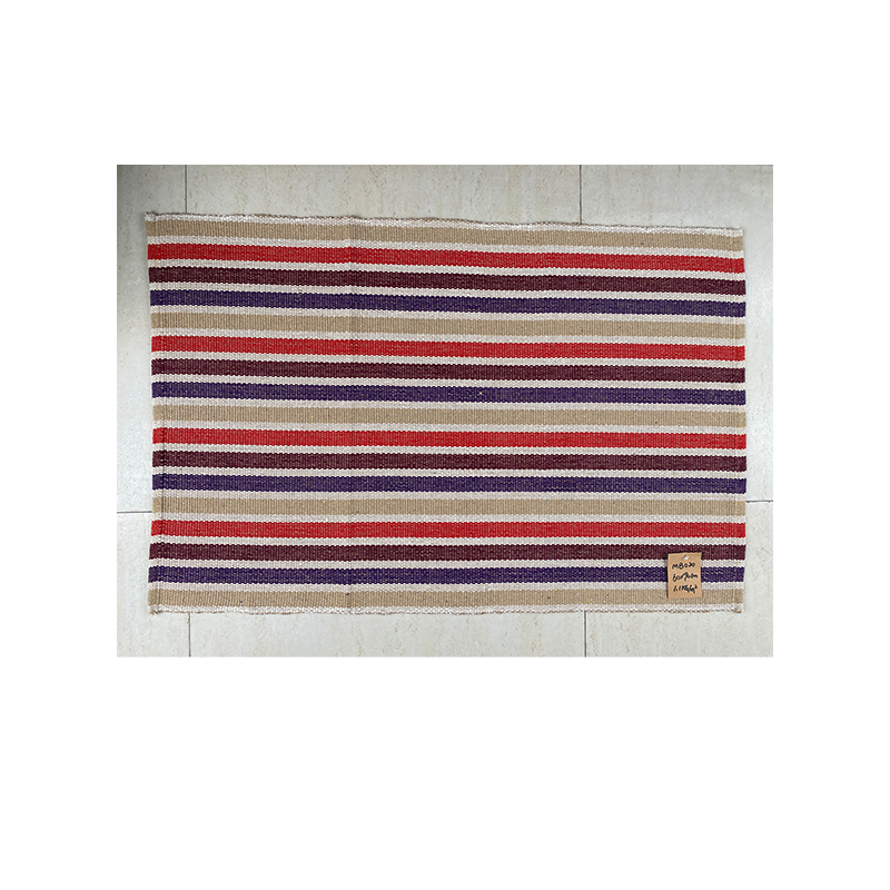 Vibrant Woven Cotton Area Rug Featuring Textured Pattern for Enhanced Sturdiness and Moisture Control