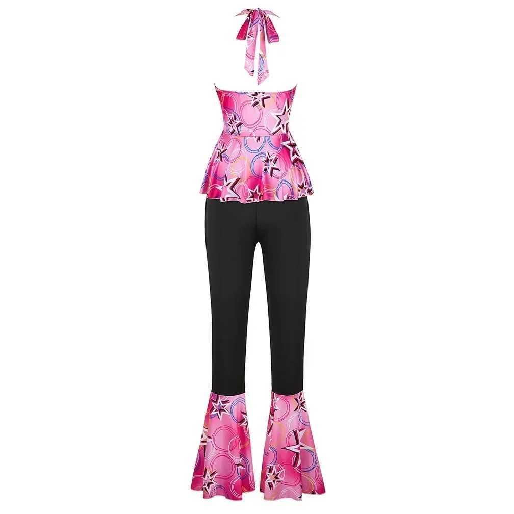 Womens disco costume hippie 70s costume retro costume glitter ball dress bell bottom costume Halloween role-playing costume W250103