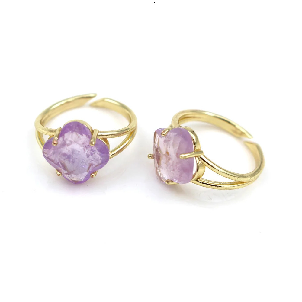 3 pieces of true square teardrop womens rings amethyst lapis lazuli Labrador stone adjustable open finger rings wedding party gifts 250102