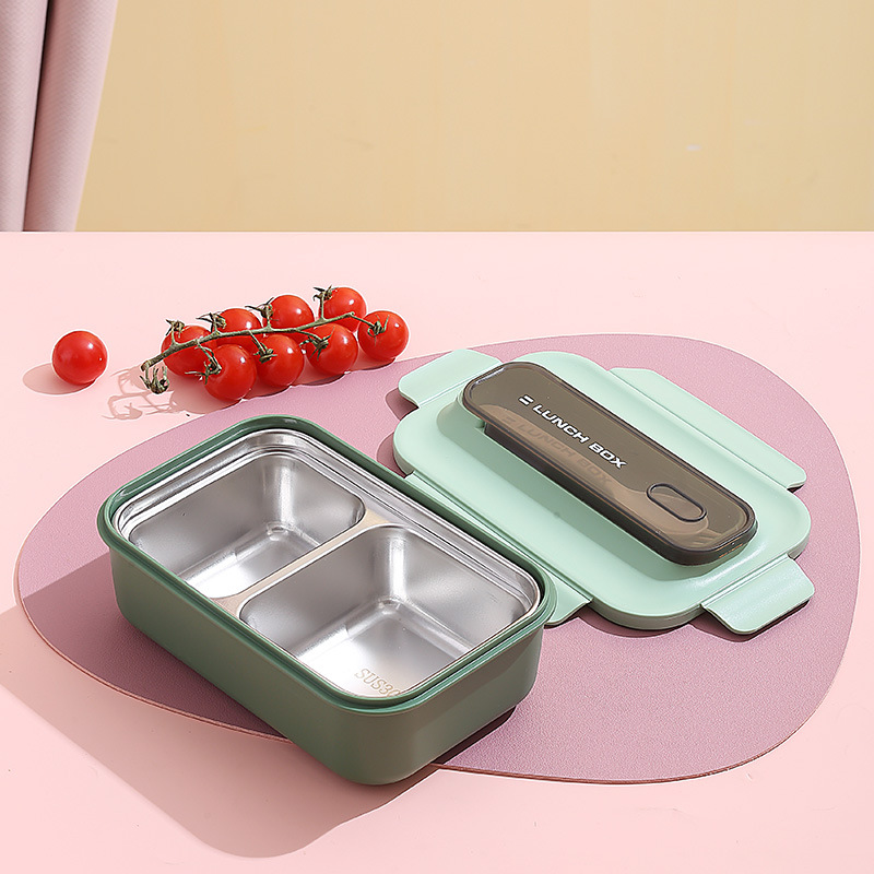 Durable Double-Deck Food Storage Box with BPA-Free Plastic Compartments Perfect for Light Meal Packing