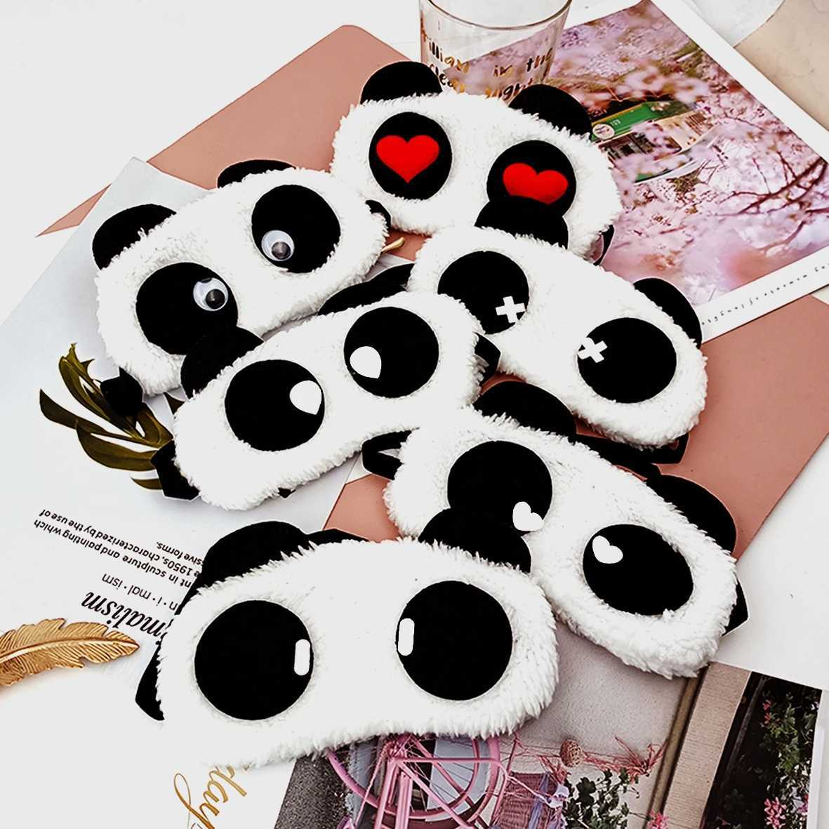 Fashion Cute Design P Panda Face Eye Travel Sleeping Soft Eye Mask Blindfold Shade Eyeshade Portable Sleeping Eye CoverXJ250103