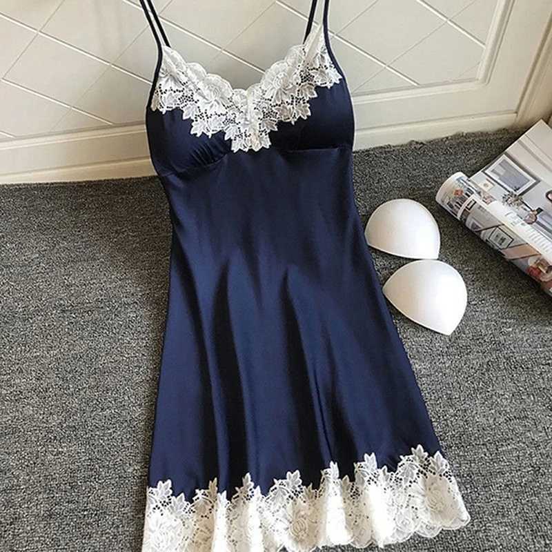 Womens sexy silk dress Babydoll lace lingerie with bathrobe pajama womens elegant sexy pajama womens bathroom W250103