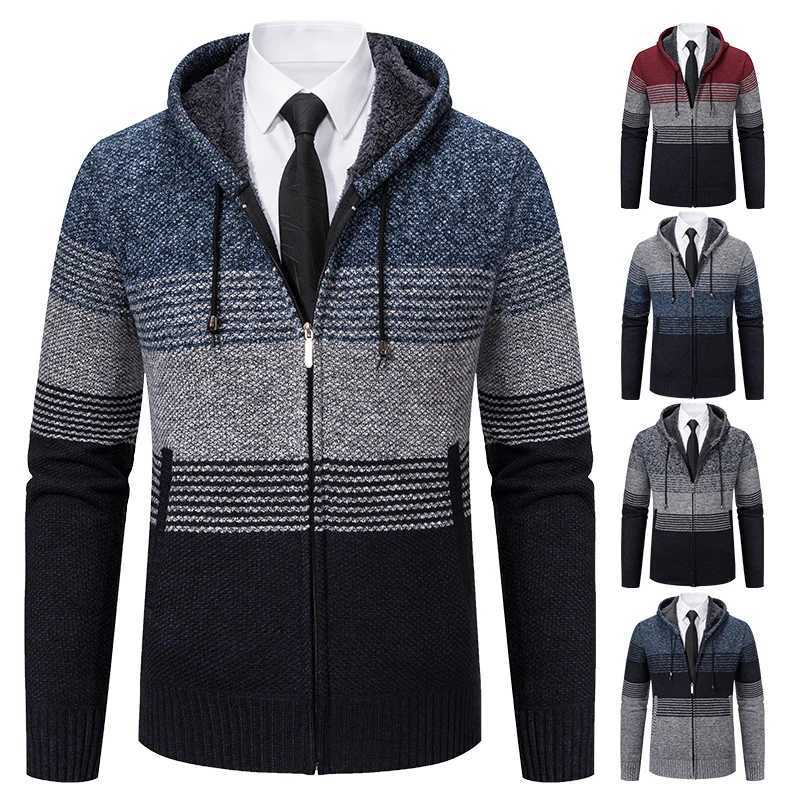 Mens hoodie cardigan jacket 2023 new autumn casual hoodie Y2K Korean street knitted jacket trend Hombre clothing W250103