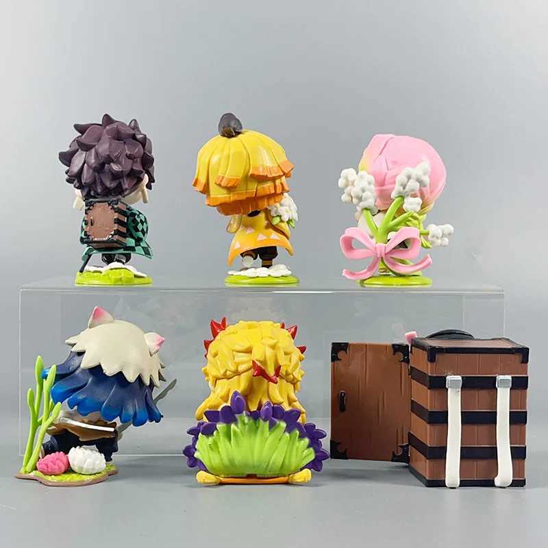 Demon Slayer Anime 9cm Model Figures Tanjirou Nezuko Zenitsu Kyoujurou Kanroji Dolls Action Figure Toys for Kids Birthday GiftXJ250103