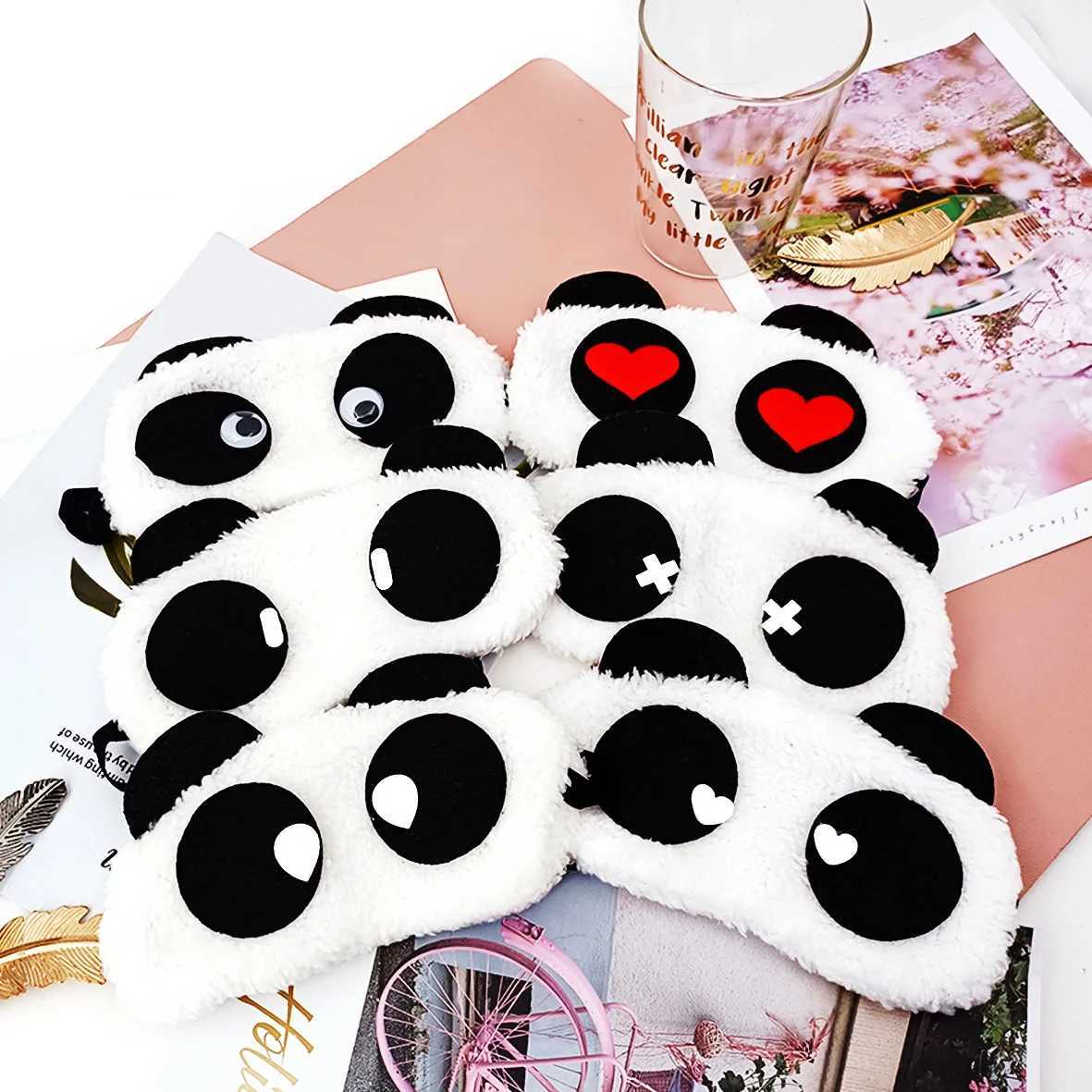 Fashion Cute Design P Panda Face Eye Travel Sleeping Soft Eye Mask Blindfold Shade Eyeshade Portable Sleeping Eye CoverXJ250103