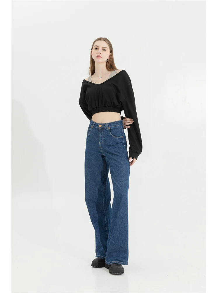 Woman Sweatshirt Hoodies Fashion Female Chic Loose Casual Streetwear Patchwork Ins Street Y2K Two Pieces Hoodies Crop Top 241224
