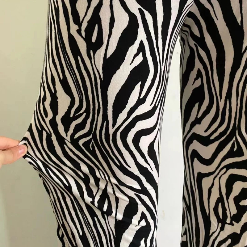 Summer Zebra Print Wide Leg Pants Y2K Trousers Sexy High Waist Womens Fashion Casual Womens Pants 16395 250102