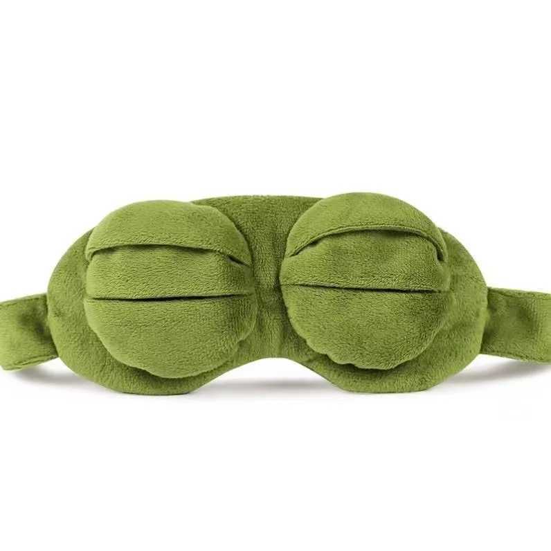 Sad Frog Sleep Mask Eyeshade P Eye Cover Travel Relax Gift Blindfold Cute Patches Cartoon Sleeping Mask for AdultXJ250103