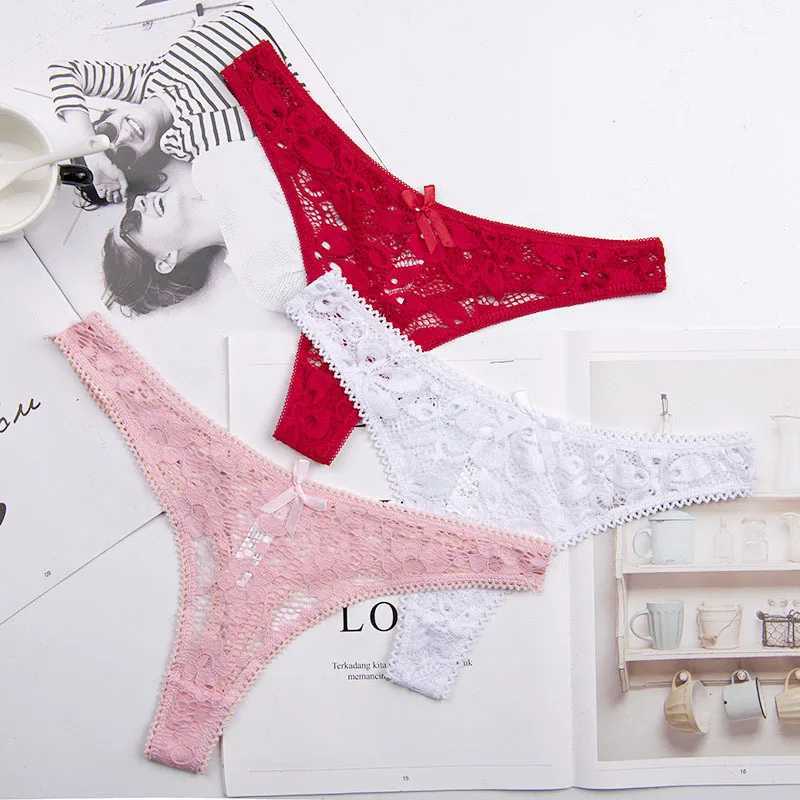 Sexy underwear womens lace silk underwear low waist V-waist fabric cotton crotch breathable fast drying sports underwear W250103
