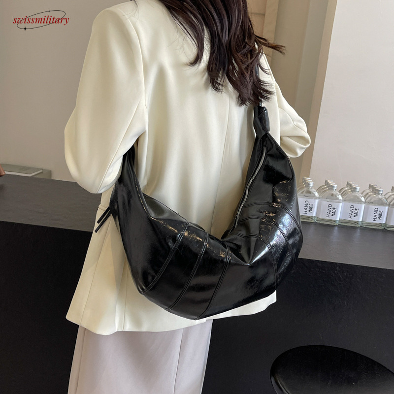 Large capacity dumpling for women 2025 new fashionable one shoulder crossbody tote cow horn bag #33 swissmilitary