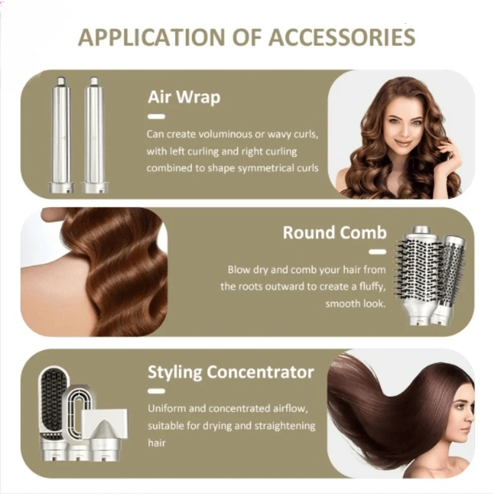 110000 RPM High-Speed Hair Brush 7 in 1 hair styler Auto-Wrap Curlers Blow Dryer Fast Drying Multi Styler hot air brush