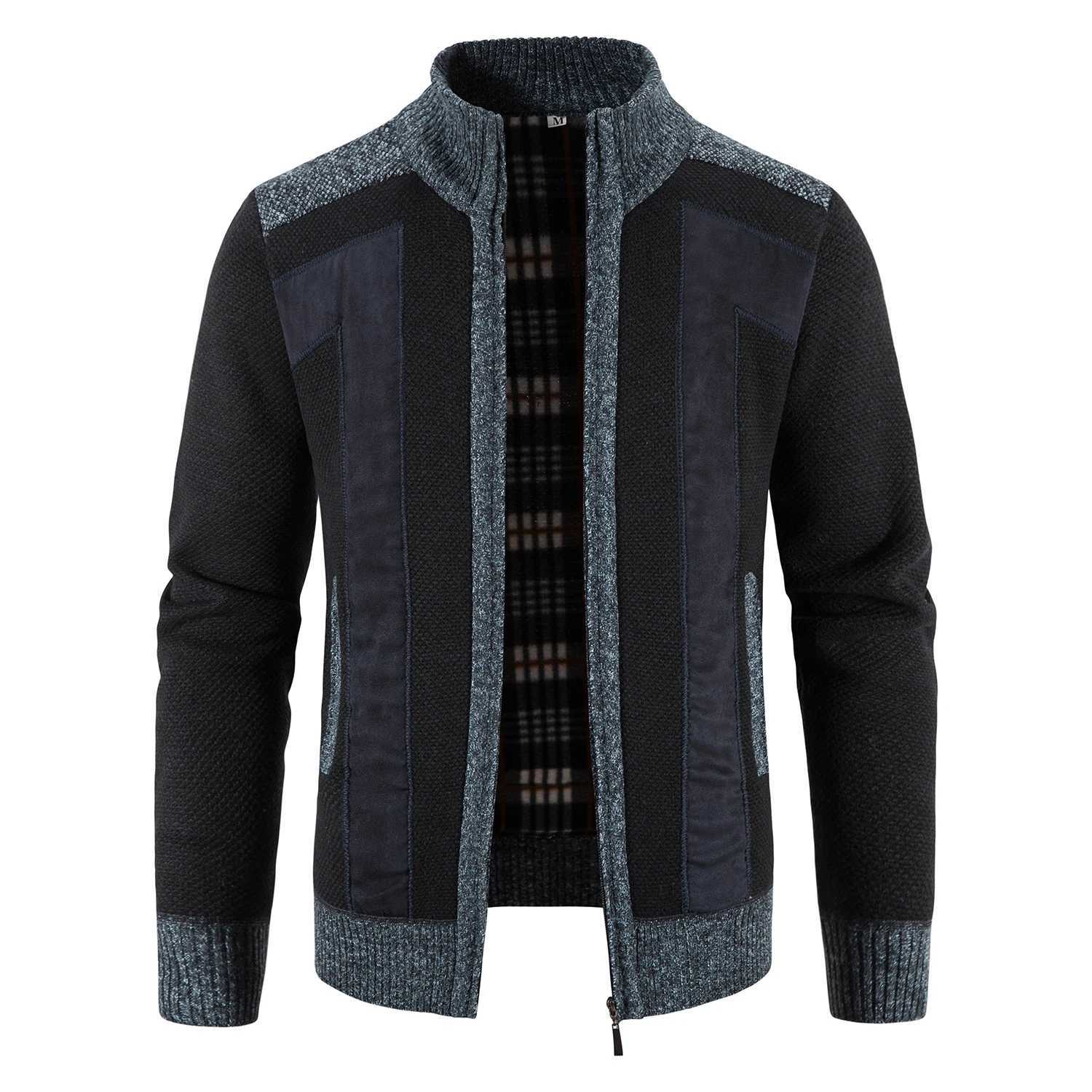 Autumn Spring Sweater Mens Open Zipper Turtle Neck Jacket Y2K Sweater Winter Hombre Cold Coat Knitted Jumper Sweater W250103