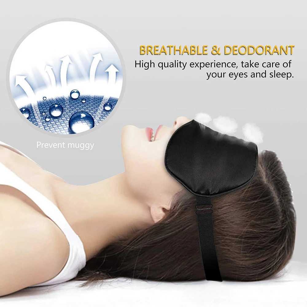 Ultra Soft Skin Friendly Sleep Mask Pure Natural Silk Fabric and Cotton Filled Sleeping Eye Mask with Adjustable StrapXJ250103
