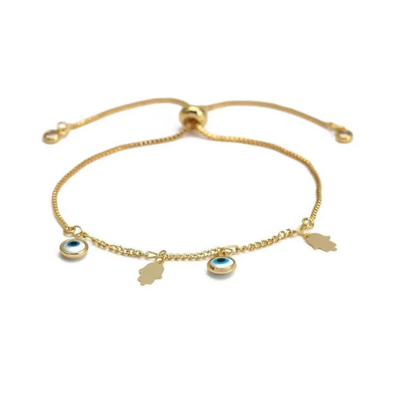 Charm Bracelets Gold Evil Blue Eye Lucky Turkish Eyes Bracelet For Women Girls Beach Jewelry Party Gift 10 Styles Drop Delivery Dh4Gn LL