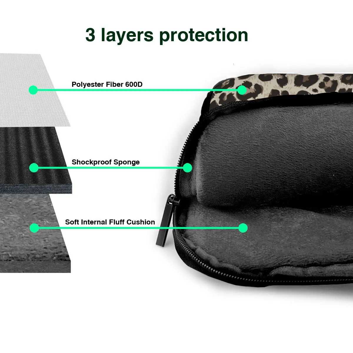 Fashion Classic Animal Leopard Handbag Laptop Bag 3D Printed Portable Briefcase Bag 13 14 15 For Macbook Pro Asus Computer Bag 250102