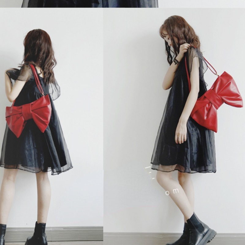 Fashion Chic PU Bow Shoulder Personality Lolita Elegant Totes For Women JK Uniform Underarm Crossbody Bag 2025