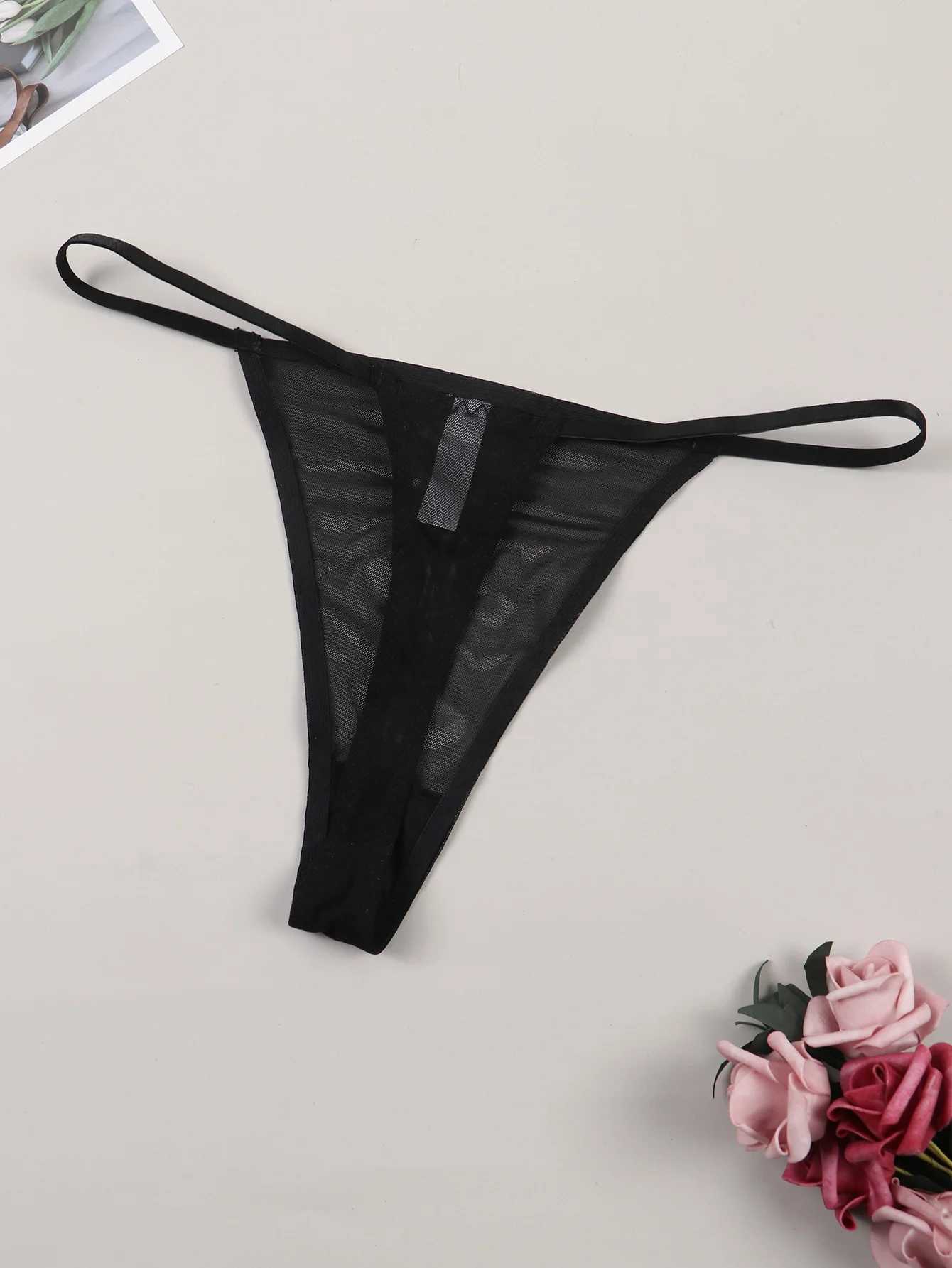 Womens sexy mesh underwear with Santa Claus print breathable and comfortable W250103
