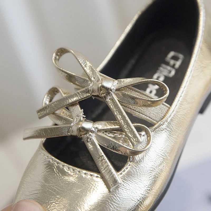 Bow Solid Baby Girls Ballet Flat Shoes PU Leather Elastic Band Childrens Flat Shoes Fashion Soft Bottom Shallow Childrens Princess Shoes M250103