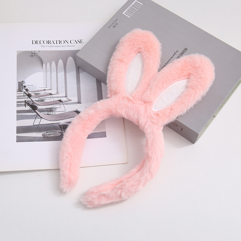 Cartoon Plush Hair Hoop Girl Cute Rabbit Ears Fury Headband Autumn/Winter Press Hair