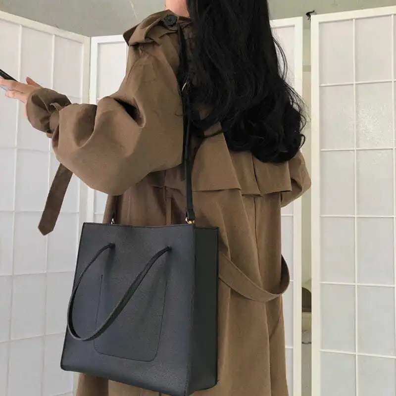 Black Trench Women Vintage Preppy Style Double Breasted Cool Notched Loose Students Korean BF High Street Stylish Long Coats Ins 241224