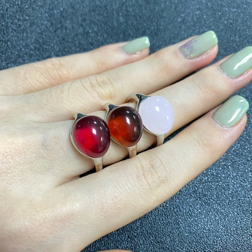 Ladies Classic Waterdrop Ring Gold Plated Natural Pink Crystal Ring High Quality Elegant Fashion Jewelry Birthday Gift 250102