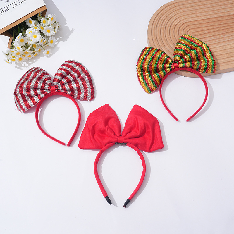 New European and American Christmas Hair Clip Butterfly Tie Hair Band Cat's ears Steamed cat-ear shaped bread Headwear Cartoon Children's Cu