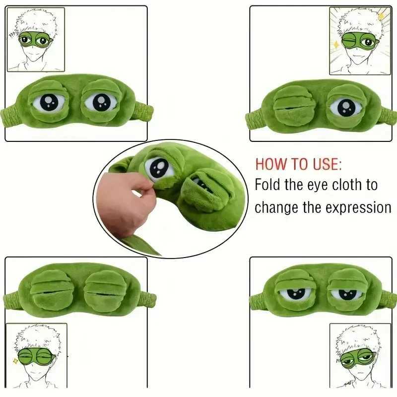 3D Sad Frog Sleep Eye Mask Soft Comfort Eye Mask Travel Eye Block Patch Shade Eye Rest Adult Eye Patch Relax MassageXJ250103