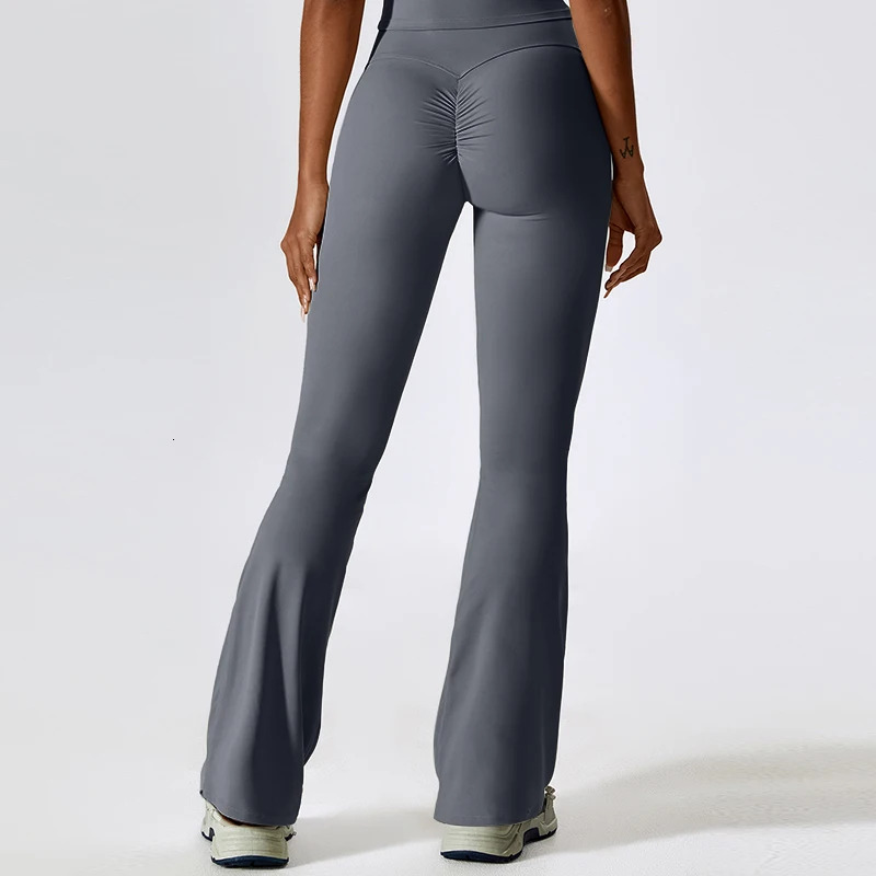 Flared Leggings Pants Scrunch Sports Tights Woman High Waisted Bell Bottoms Push Up Yoga Legging Fiess Workout Legins