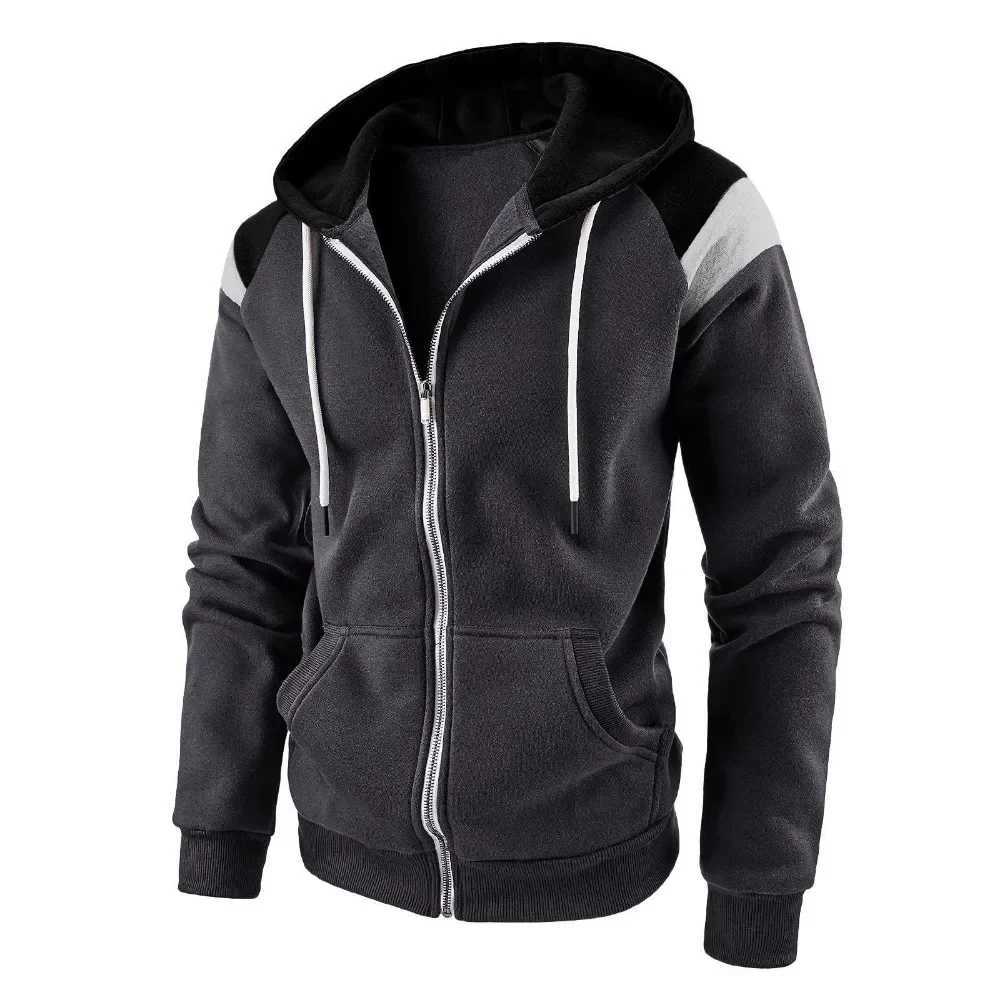 New mens hoodie color blocking casual loose hoodie spring autumn jacket mens streetwear Techwear W250103