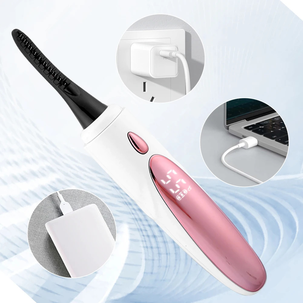 Heated Eyelash Curler 4 Temp Settings Electric Eyelash Curler USB Rechargeable Lash Curling Tool Lash Curler for Women 241226