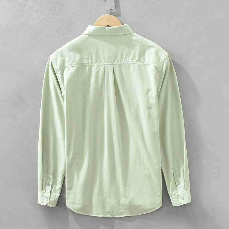 Mens long sleeved casual shirt artistic fresh cotton collared loose shirt outdoor camping thin jacket cardigan top W250103