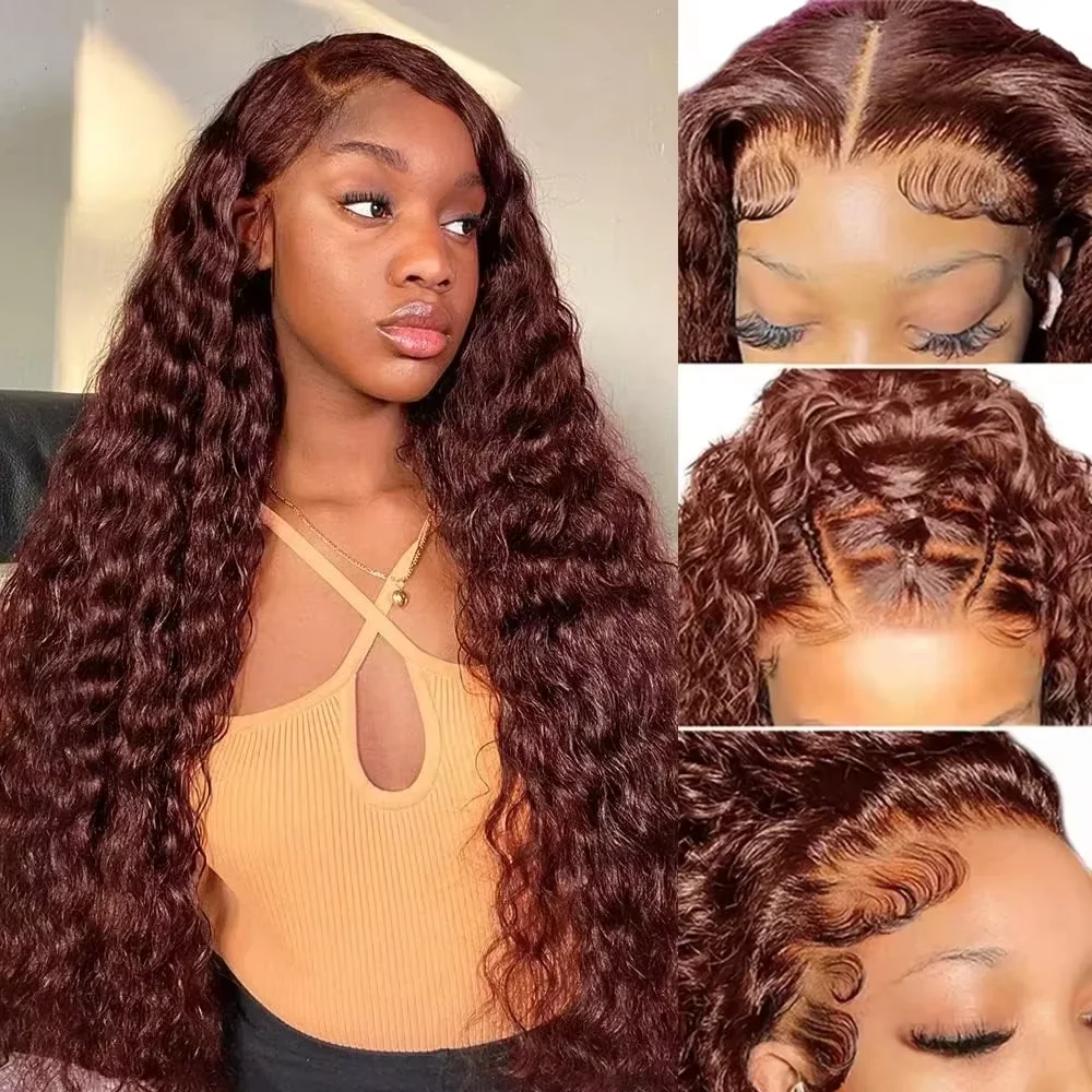 Luxurious 32 Inch Water Wave 13x4 HD Lace Front Wig Similar to Real Human Kinky Curly Hair Perfect Fit For Black Women Closure Wig Transparent Lace Pa