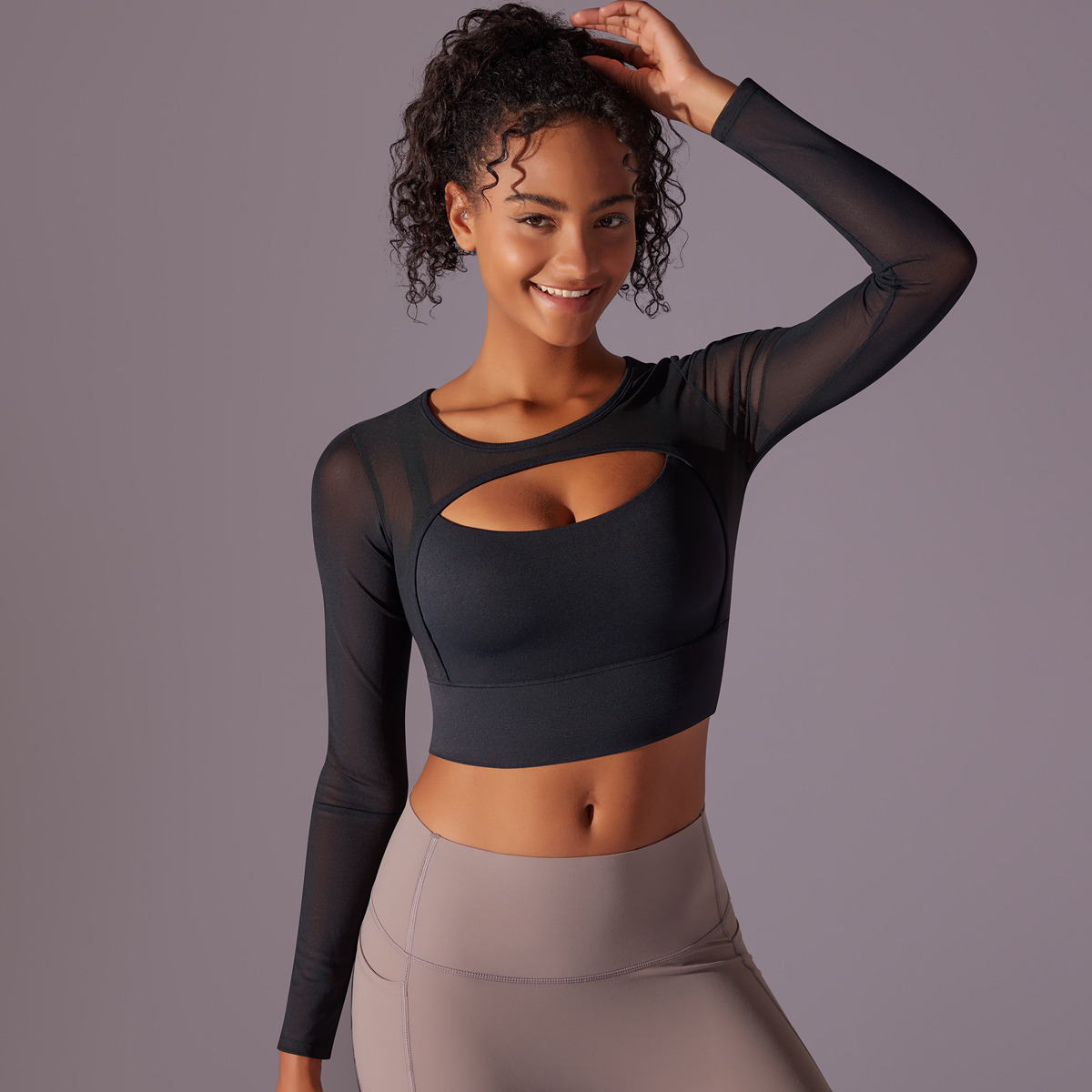 Quick Dry Gym Clothes Women's Mesh Yoga Shirt Sexy Short Sleeve Sweatshirt With Chest Pads Running Fiess Femal