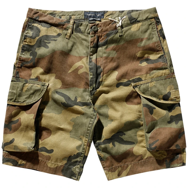 Desert jungle camouflage pattern mens summer retro American cotton half pants mens casual straight work uniform 241230