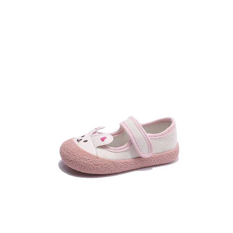 Spring Korean Childrens Cute Rabbit Soft soled Princess Shoes Shallow Mouth Casual Sports Shoes M250103