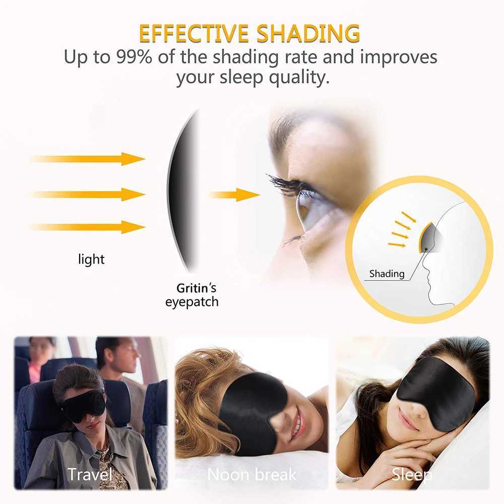 Ultra Soft Skin Friendly Sleep Mask Pure Natural Silk Fabric and Cotton Filled Sleeping Eye Mask with Adjustable StrapXJ250103