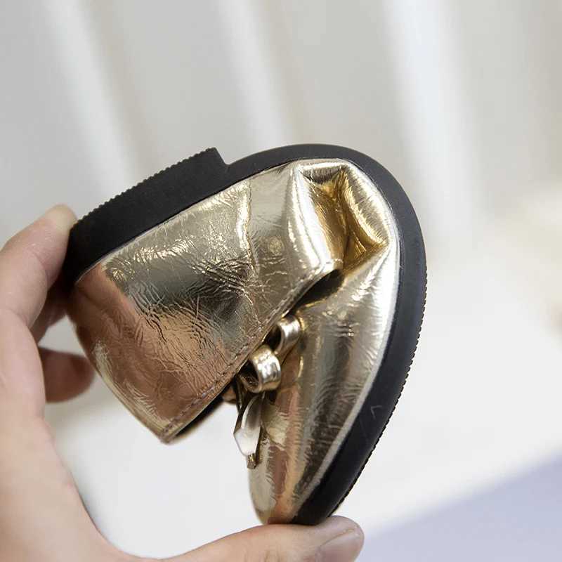 Bow Solid Baby Girls Ballet Flat Shoes PU Leather Elastic Band Childrens Flat Shoes Fashion Soft Bottom Shallow Childrens Princess Shoes M250103