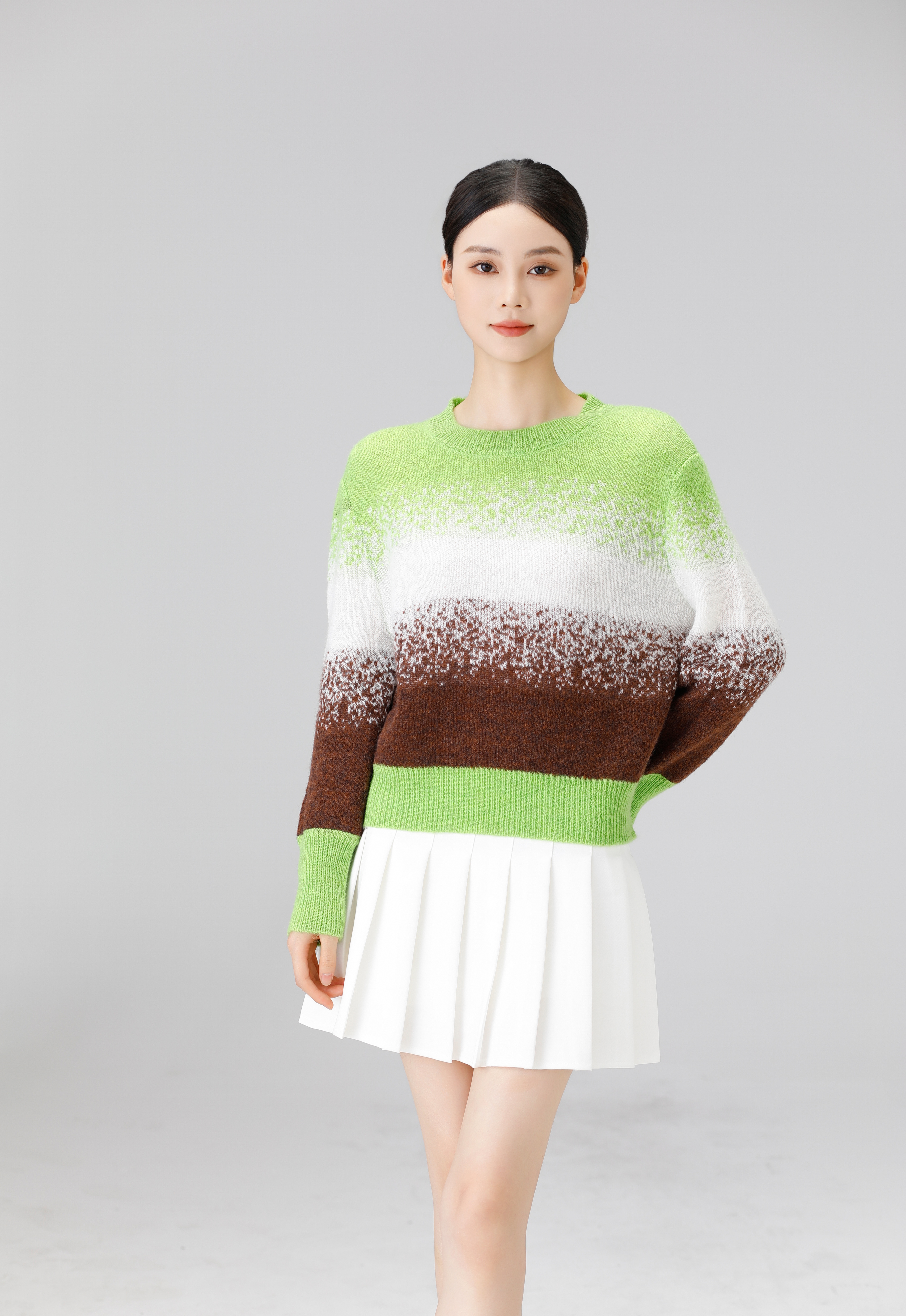 Trendy Ladies' Casual Knitted Top Durable and Warm Wool Blend Clothing