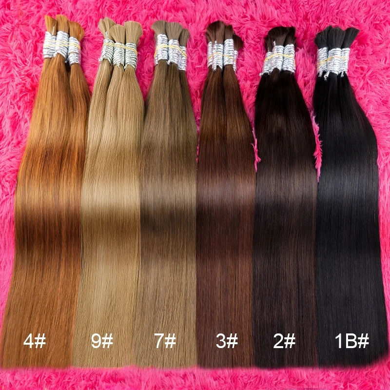 No Weft Vietnamese Hair Human Hair Bulk 613 100% Straight Hair Bulk 12-30inch 99j Real Natural Hair Extension Grey 250102